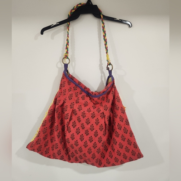 Colourful Amiani Boho Embroidered Fabric Slouchy Satchel - Picture 16 of 16